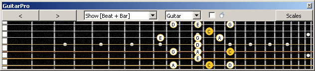 GuitarPro6 7D4D2:7B5B2 C pentatonic major scale 313131 sweep pattern